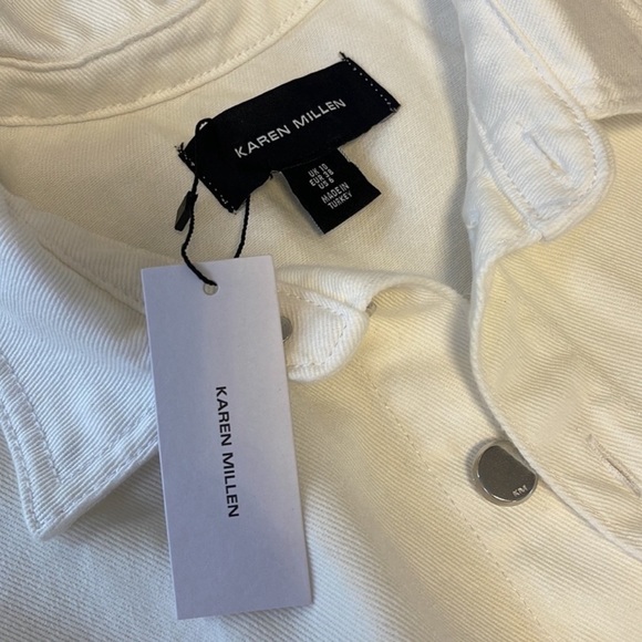 NWT Karen Millen Asymmetrical denim white dress - Picture 7 of 13